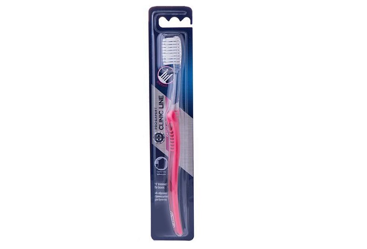 مسواک ارتودنسی کلینیک لاین مدل Ortho Brush با برس نرم
