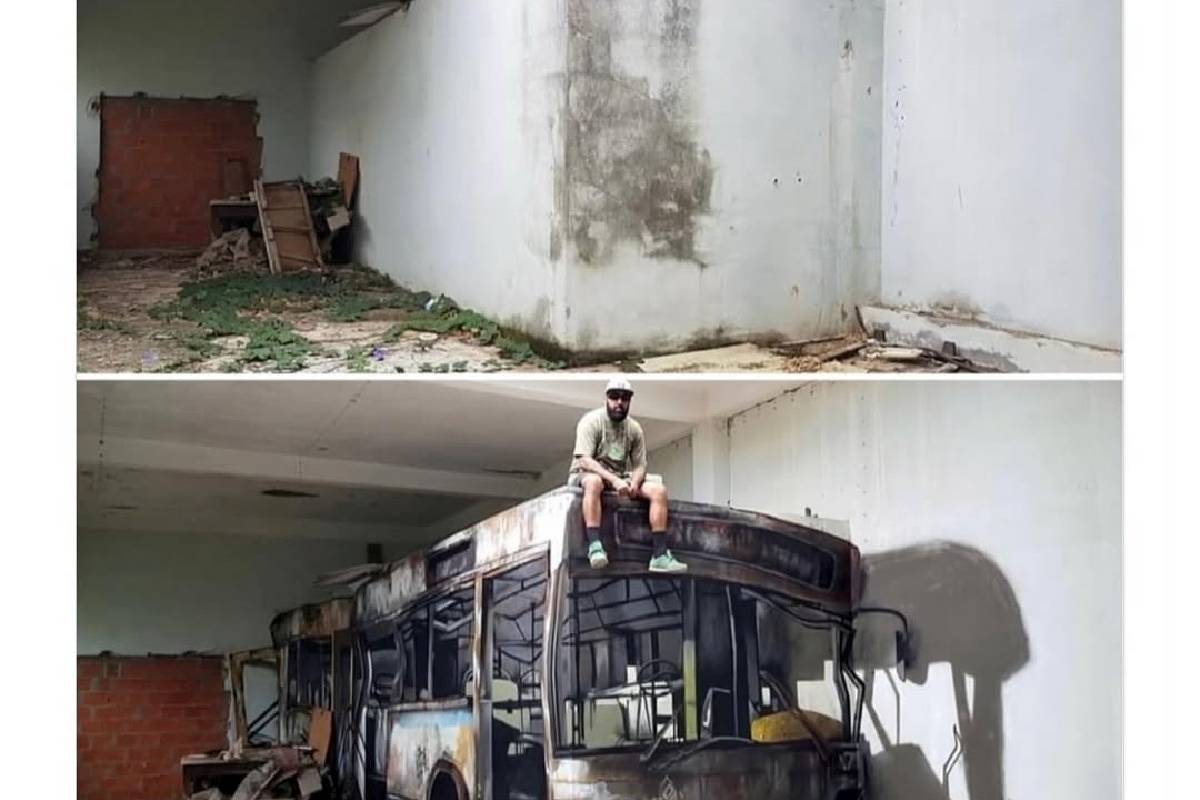 هنرمندی که دیوارهای خالی را با نقاشی سه بعدی به یک شاهکار تبدیل می کند