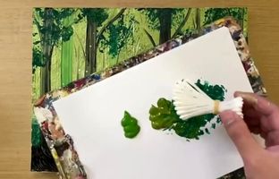آموزش نقاشی؛ به همین راحتی یک جنگل سرسبز و خرگوش بکشید + ویدئو