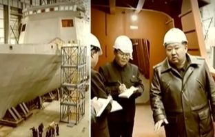 رونمایی کیم جونگ اون از بزرگ‌ترین ناوشکن کره شمالی با الهام از طراحی روسی