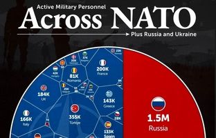 مقایسه تعداد پرسنل فعال نظامی ناتو، روسیه و اوکراین در سال ۲۰۲۴ 