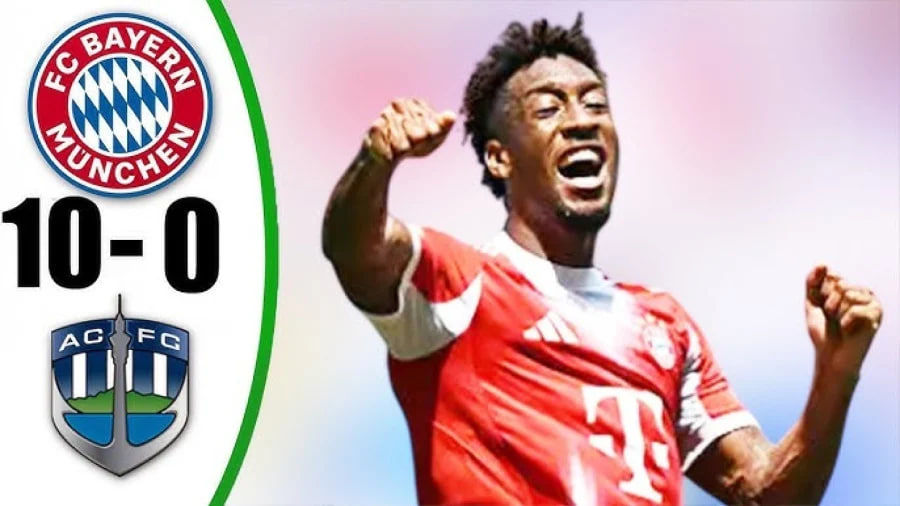 خلاصه بازی بایرن مونیخ 10 - اوکلند‌سیتی 0 + ویدئو