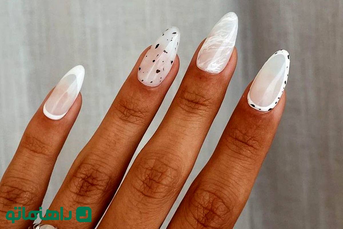 جدیدترین مدل ناخن سفید پینترستی : طراحی های خاص و شیک