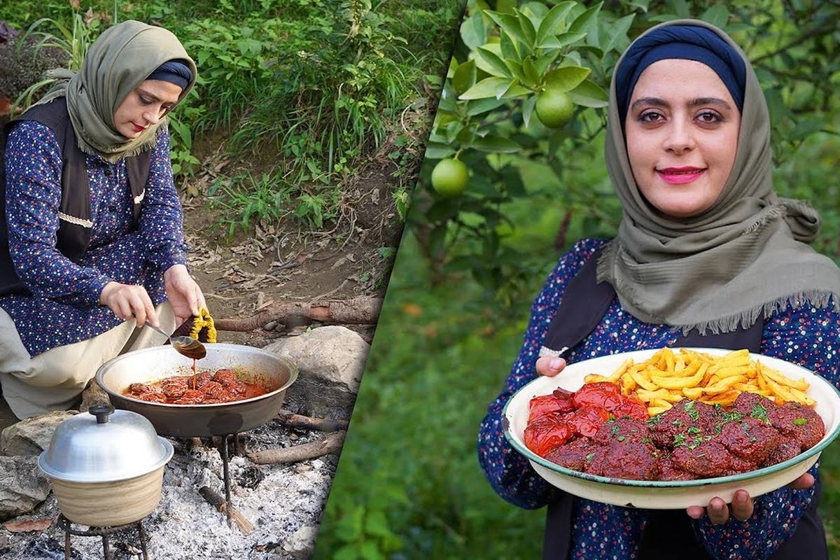 (ویدئو) غذاهای روستایی: پخت شامی گیلانی به سبک بانوی روستایی