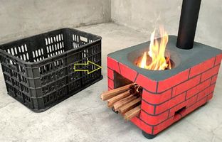(ویدئو) با کمک یه سبد پلاستیکی میوه تو بالکن خونه یه اجاق هیزمی حرفه ای بساز