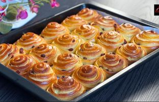 (ویدئو) طرز تهیه نان رول کشمشی، نرم و خوشمزه