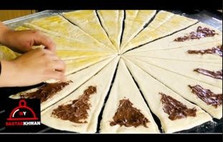 (ویدئو) طرز تهیه کروسان با مغز شکلات نوتلا، ساده و سریع