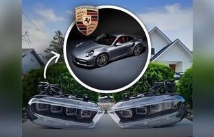 چراغ‌های بوگاتی شیرون را بیار یک پورشه 911 ببر! + عکس