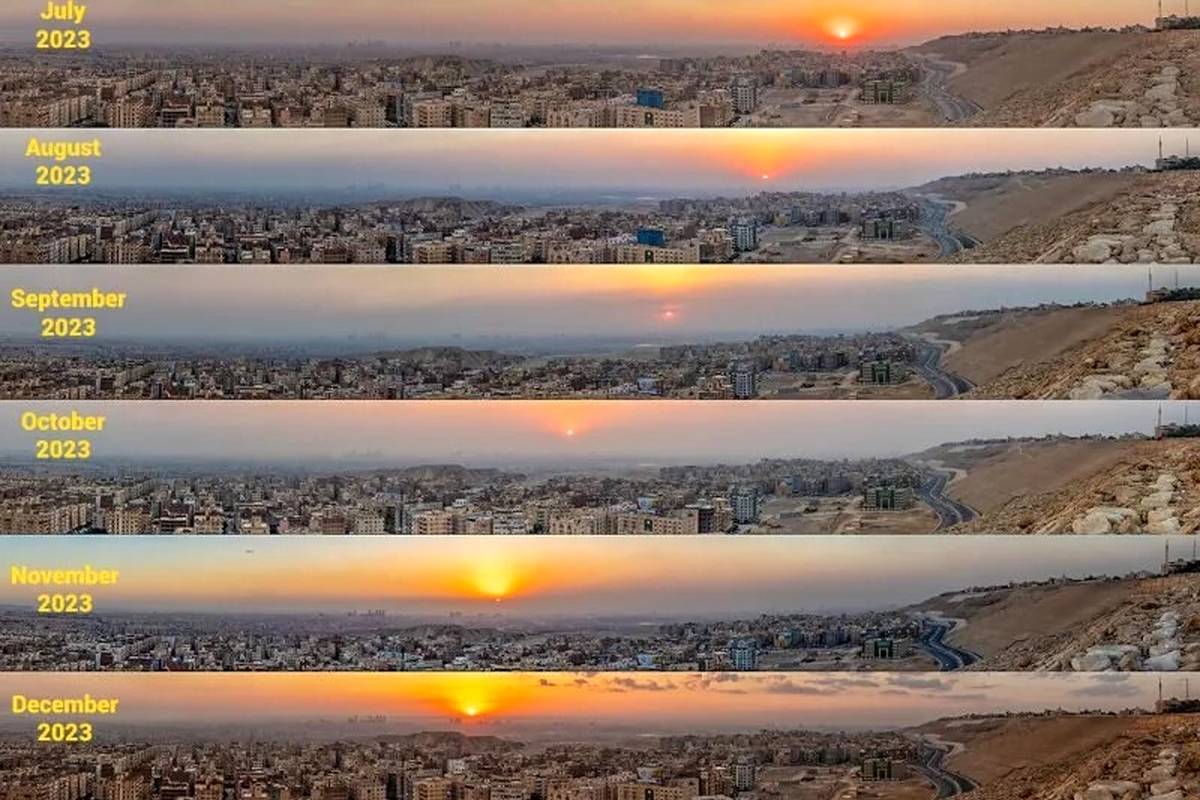 تصویر روز ناسا: غروب خورشید در طول سال بر فراز قاهره