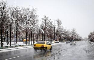 بارش سنگین برف در محور طالقان ـ هشتگرد + ویدئو