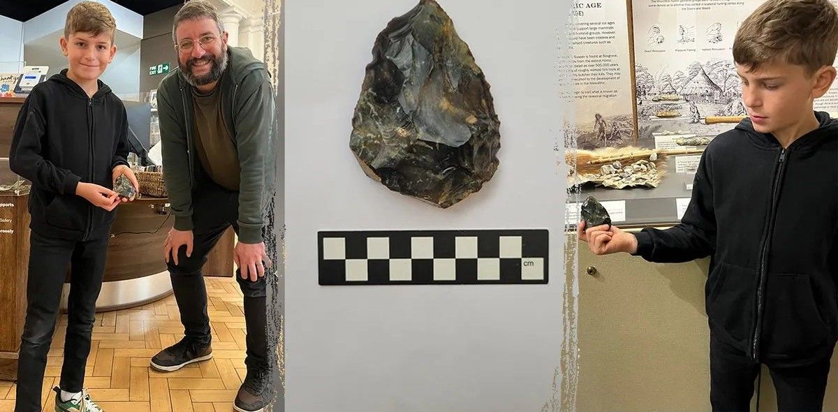 تبر 60 هزارساله‌ای که پسر 9 ساله در ساحل کشف کرد