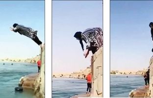 شیرجه تماشایی مادربزرگ ۸۶ ساله در رود دز + ویدئو