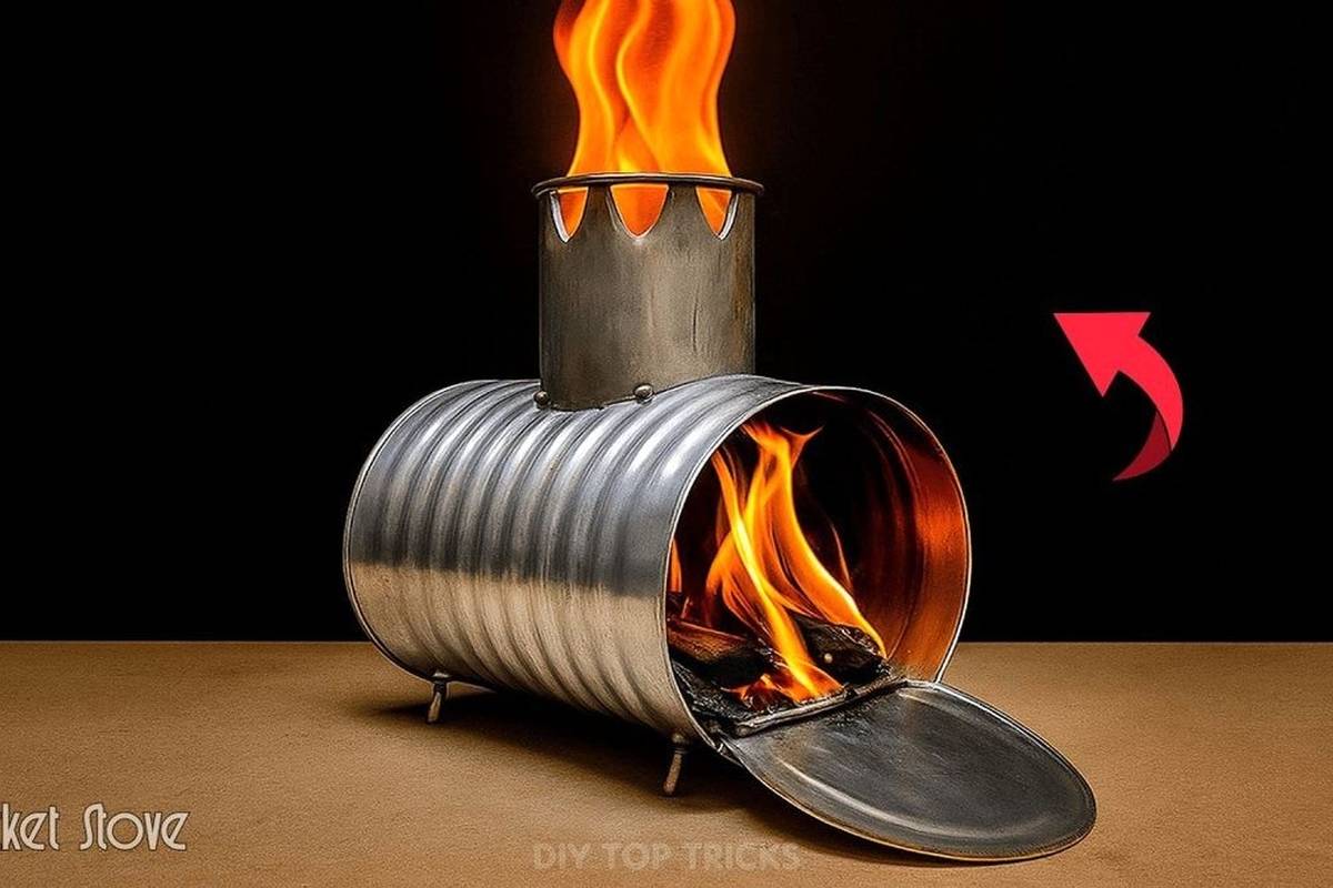 برای طبیعت گردی این اجاق هیزمی رو با قوطی کنسرو بساز + ویدئو